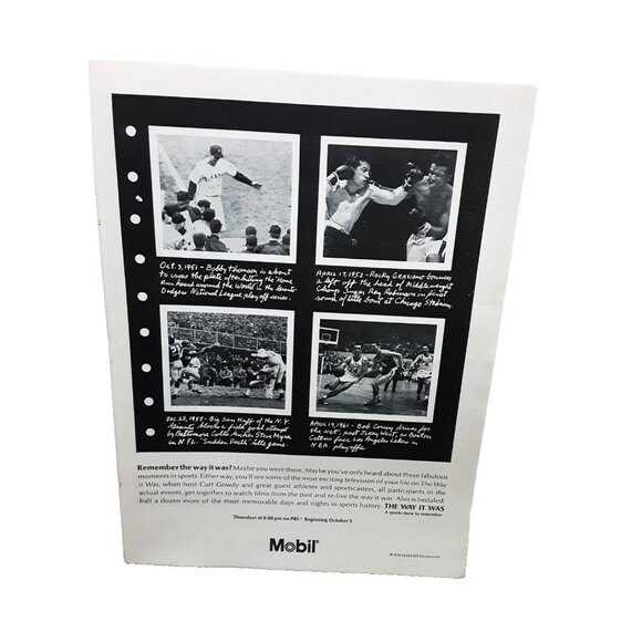 1974 Mobile Bobby Thomson Graziano Bob Cousy Sam Huff Original Print Ad 70s - Picture 1 of 1
